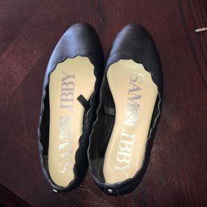 Faux leather black flats